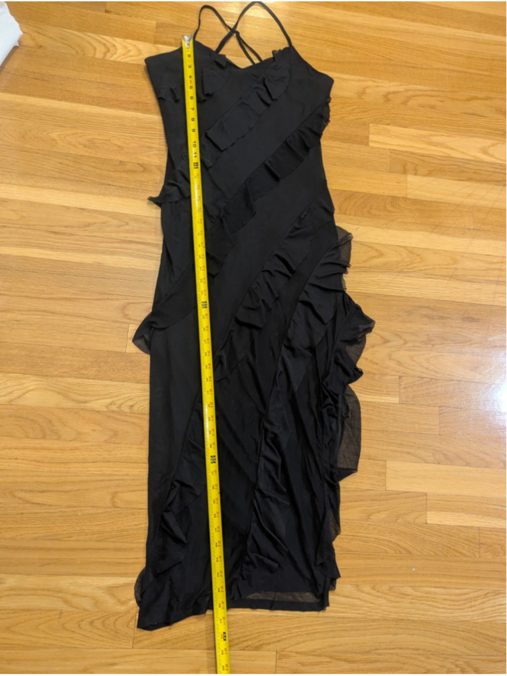 Sincerely Jules Black Ruffle Bodycon Maxi Dress XL - Picture 8 of 9